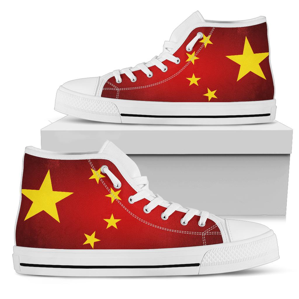 China Flag Shadow Canvas High Tops - Men's & Women's