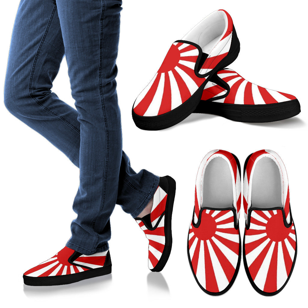 Japan's Rising Sun Canvas Slip-Ons - Men's & Women's