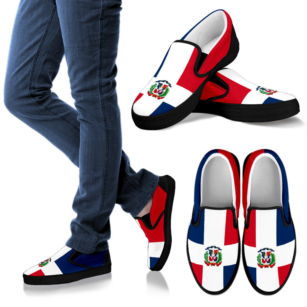 Dominican Flag Canvas Slip-Ons - Men's & Women's