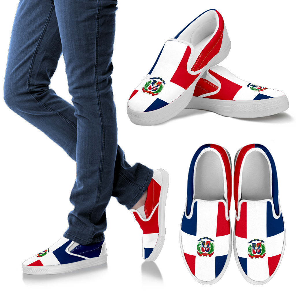 Dominican Flag Canvas Slip-Ons - Men's & Women's