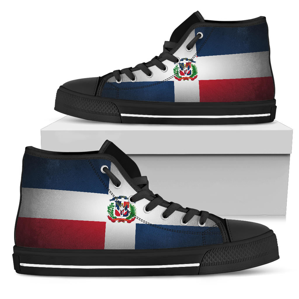 Dominican Flag Shadow Canvas High Tops - Men's & Women's