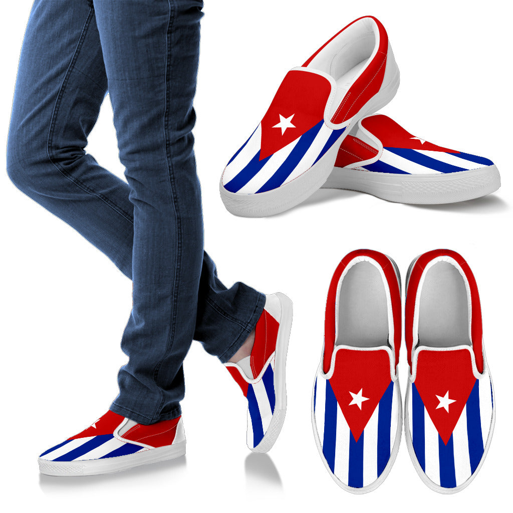 Cuba Flag Canvas Slip-Ons - Men's & Women's