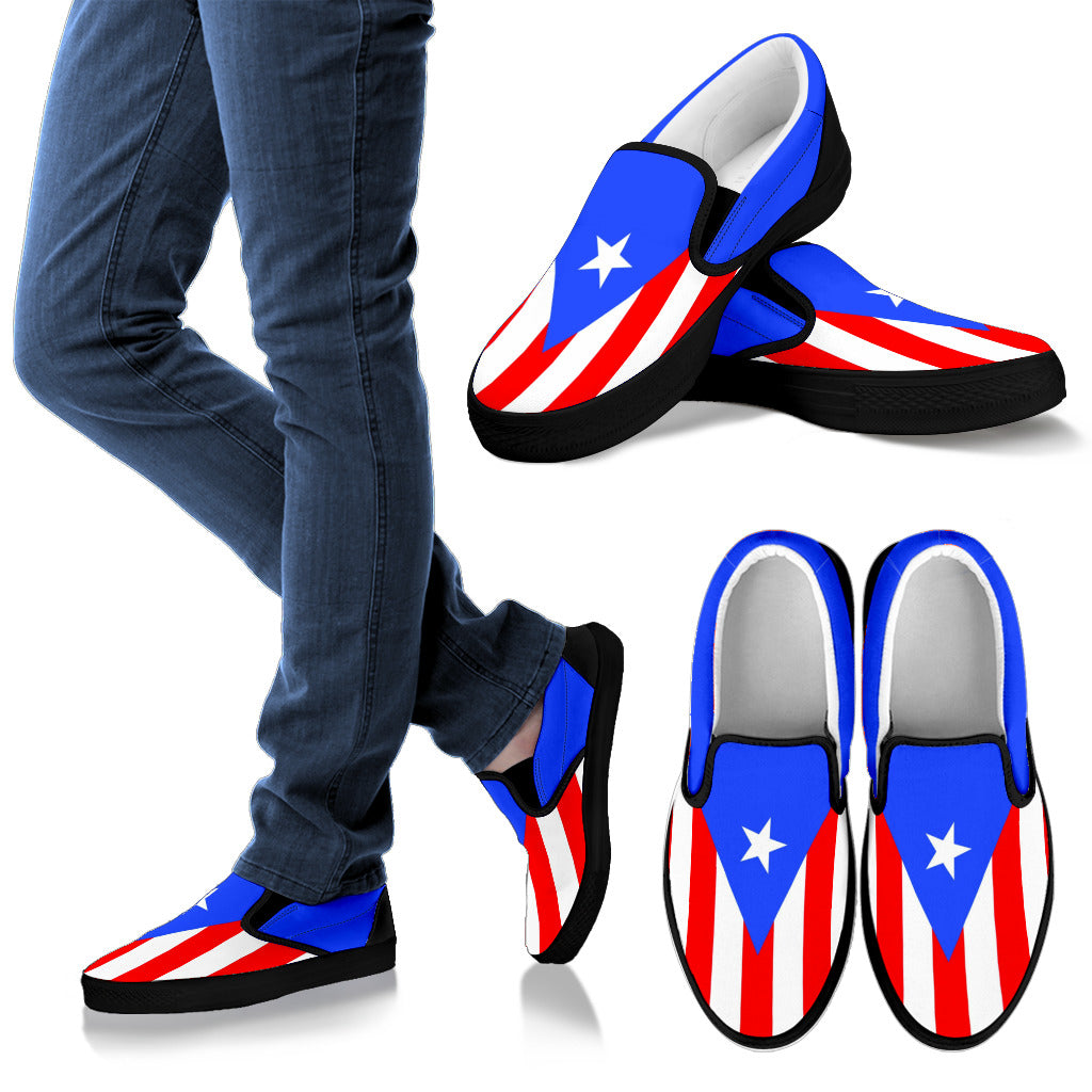 Puerto Rico Flag Canvas Slip-Ons - Men's & Women's