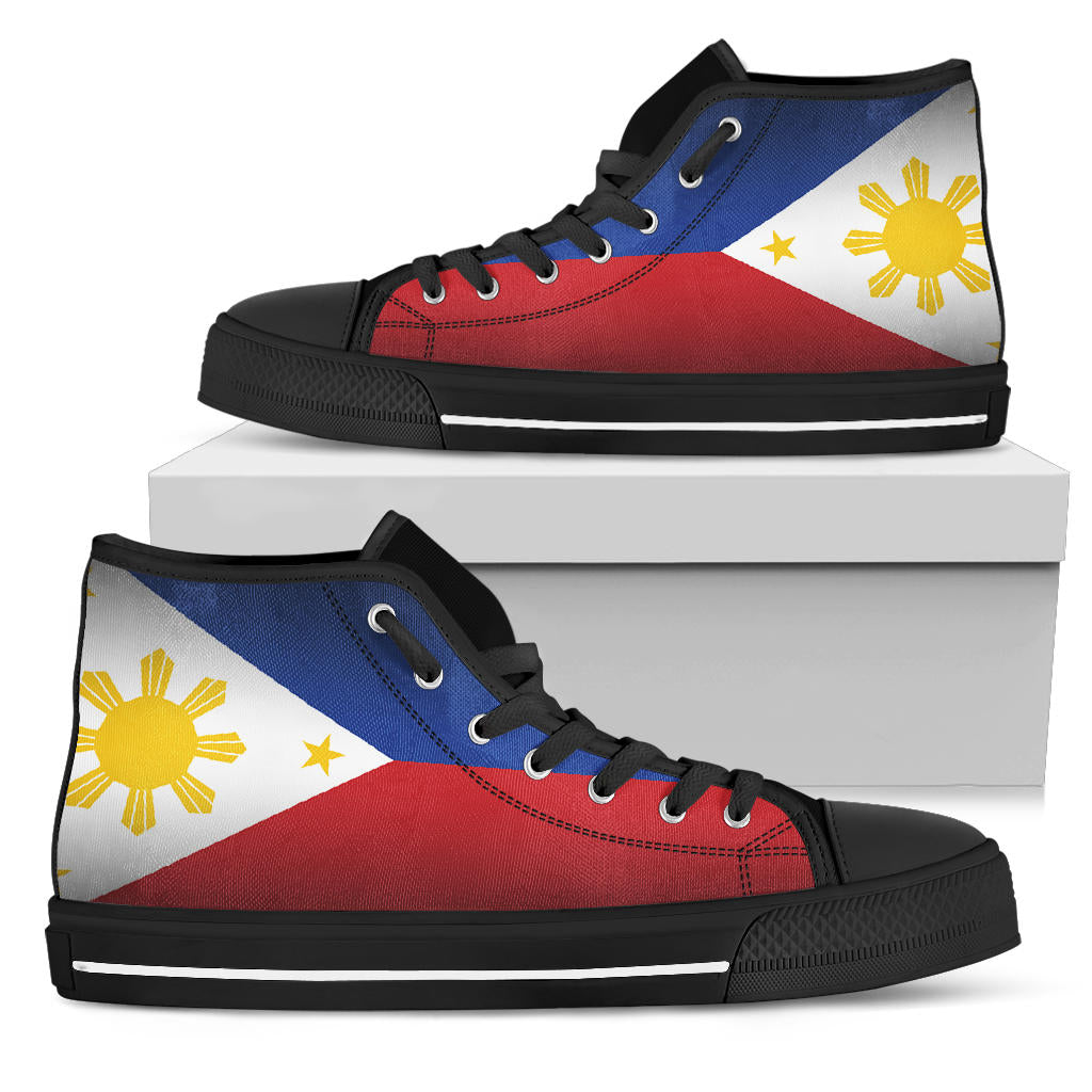 Philippines Flag Shadow Canvas High Tops - Men's & Women's
