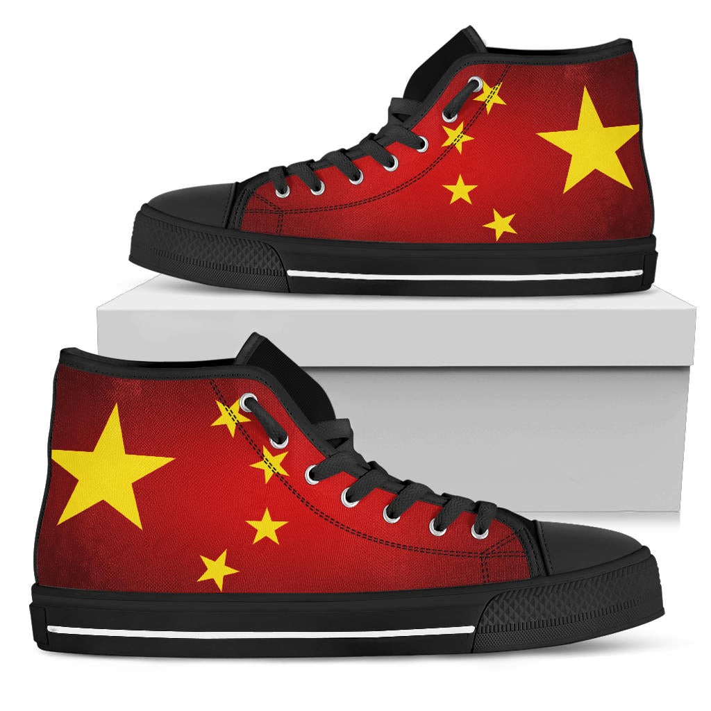 China Flag Shadow Canvas High Tops - Men's & Women's