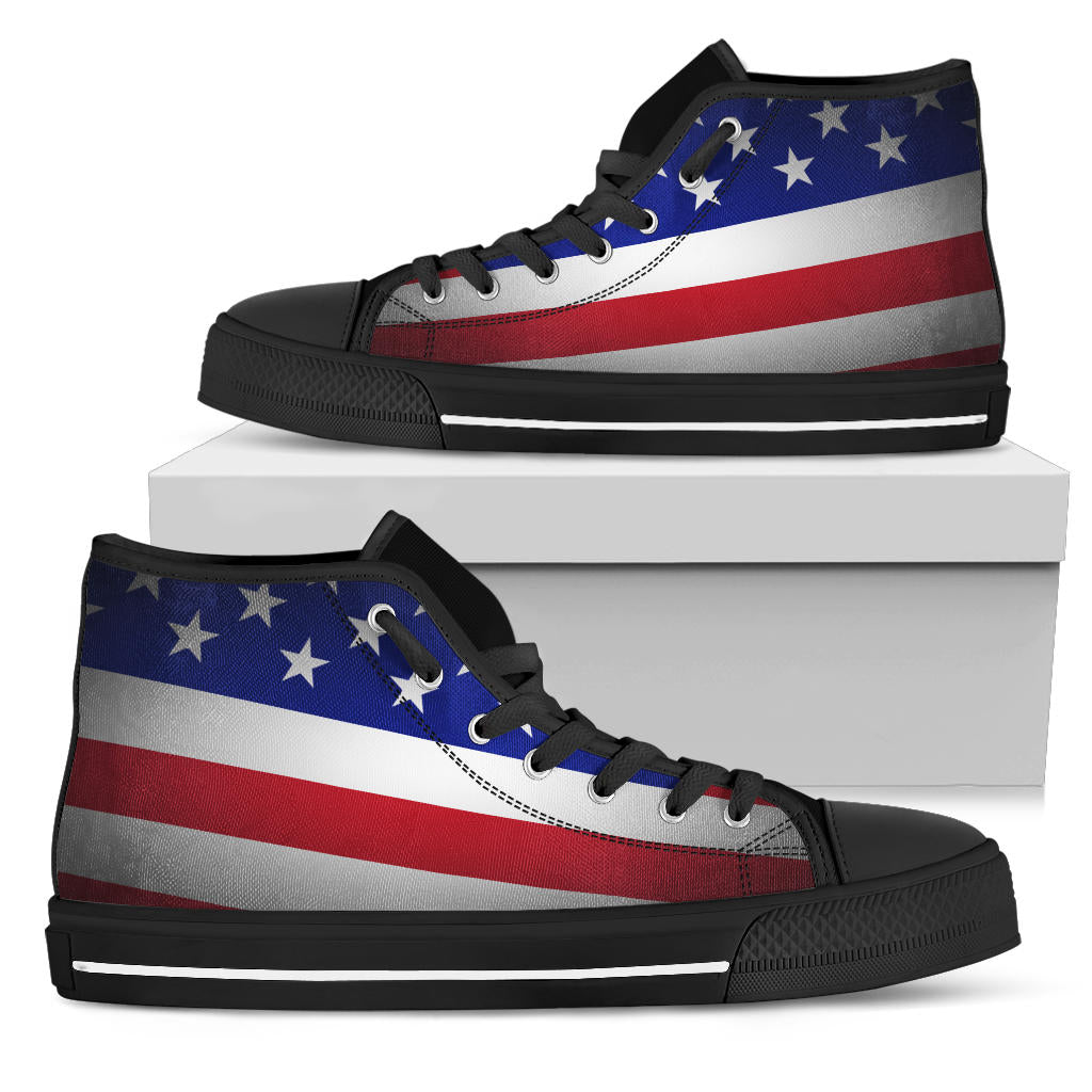 American Flag Shadow Canvas High Tops - Men's & Women's