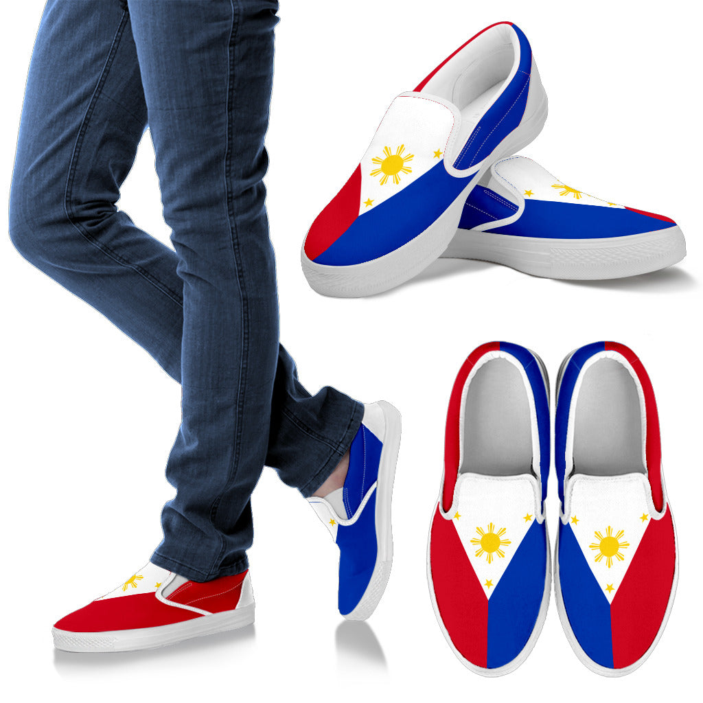 Philippines Flag Canvas Slip-Ons - Men's & Women's