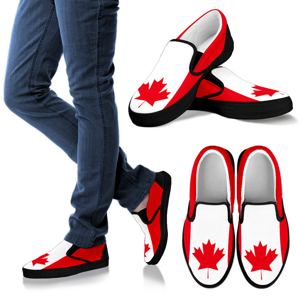 Canada Flag Canvas Slip-Ons - Men's & Women's