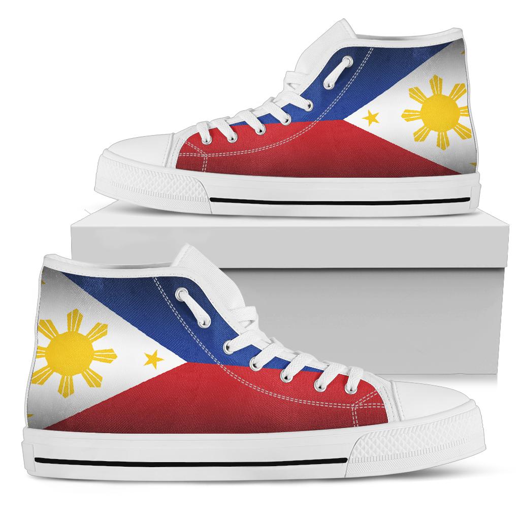 Philippines Flag Shadow Canvas High Tops - Men's & Women's