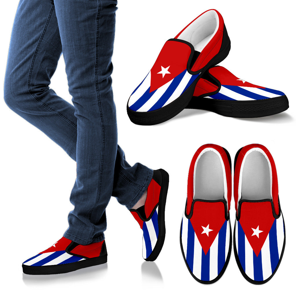 Cuba Flag Canvas Slip-Ons - Men's & Women's