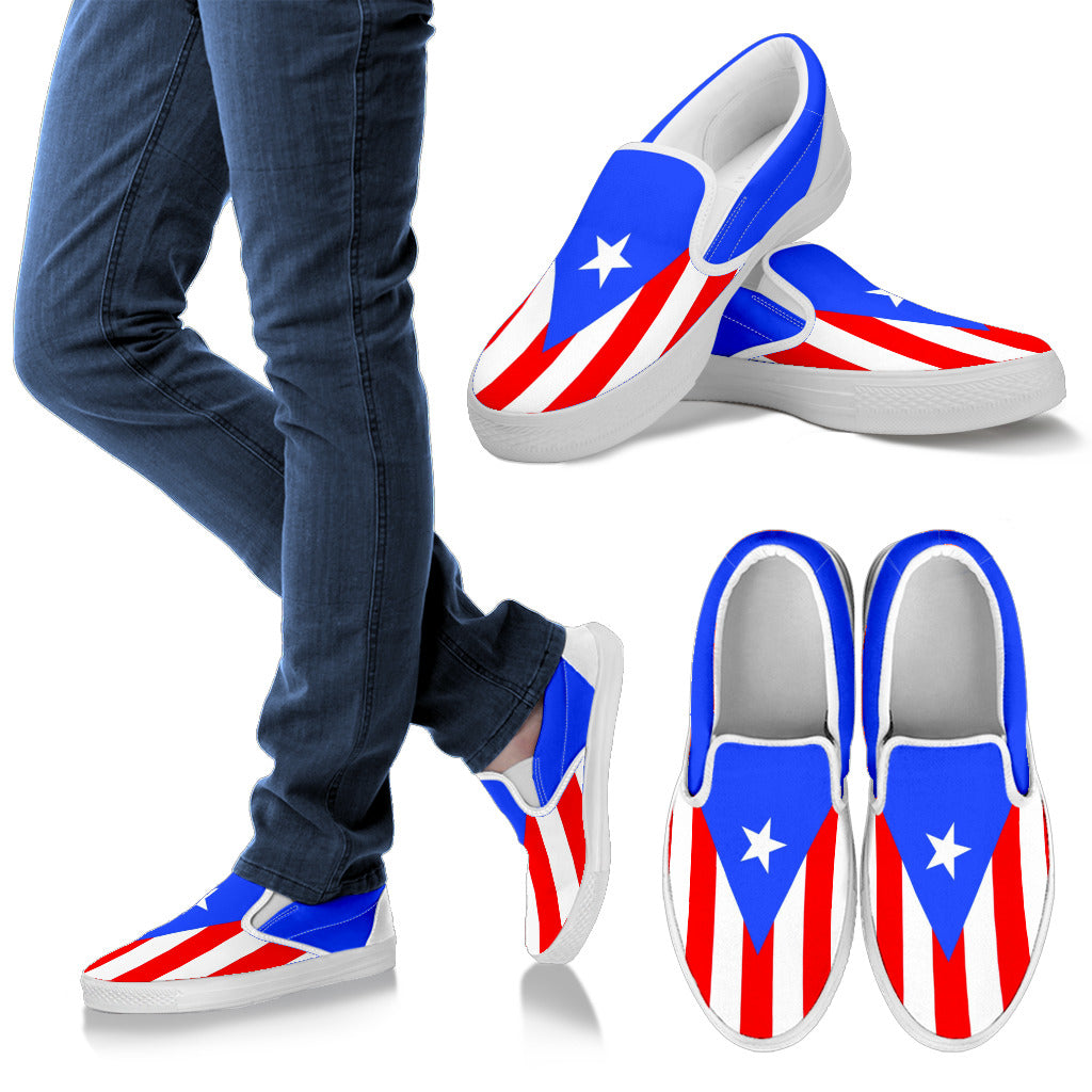 Puerto Rico Flag Canvas Slip-Ons - Men's & Women's