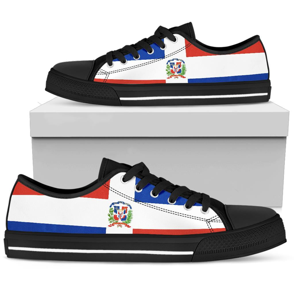 Dominican Republic Flag Canvas Low Tops - Men's & Women's