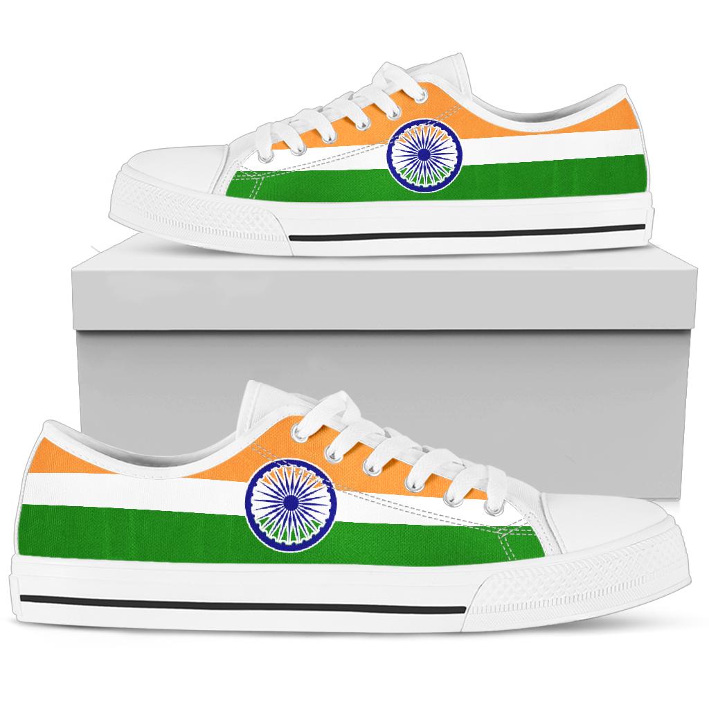 India Flag Canvas Low Tops - Men's & Women's