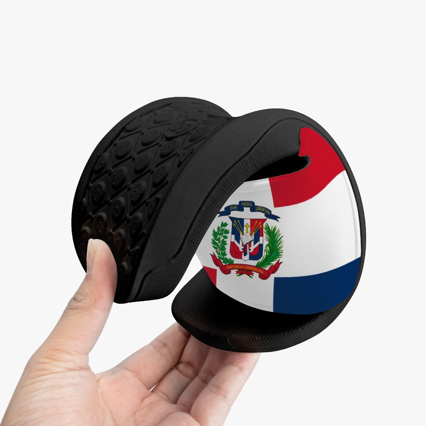 Dominican Flag Slides (Black Sole) - Men's & Women's
