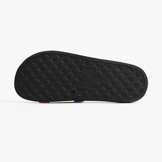 Dominican Flag Slides (Black Sole) - Men's & Women's