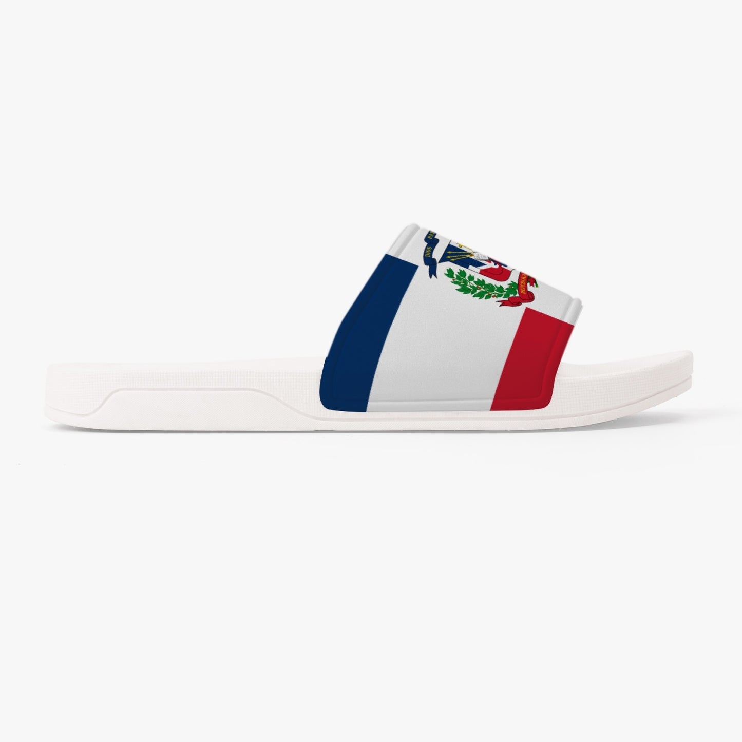 Dominican Flag Slides (White Sole) - Men's & Women's