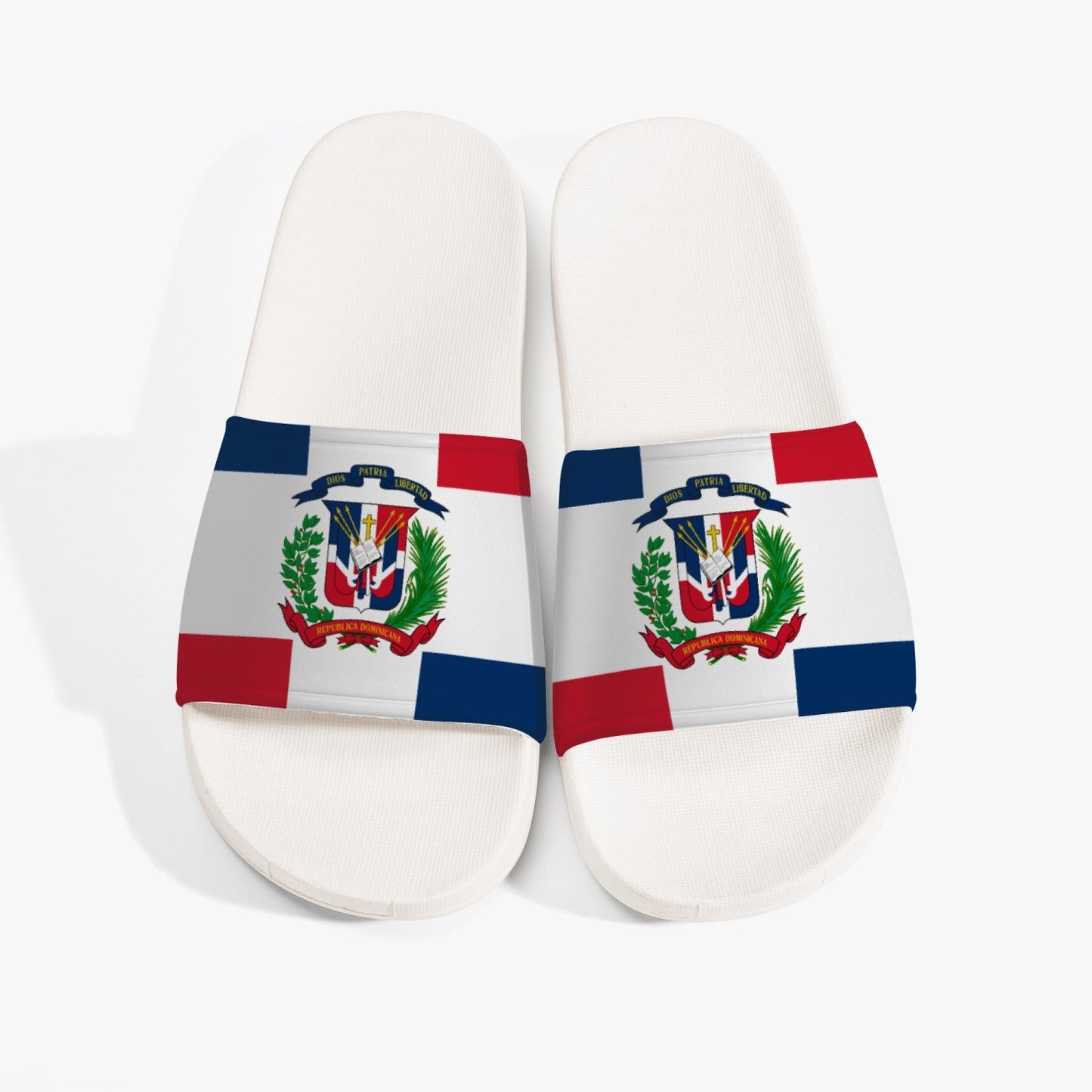 Dominican Flag Slides (White Sole) - Men's & Women's