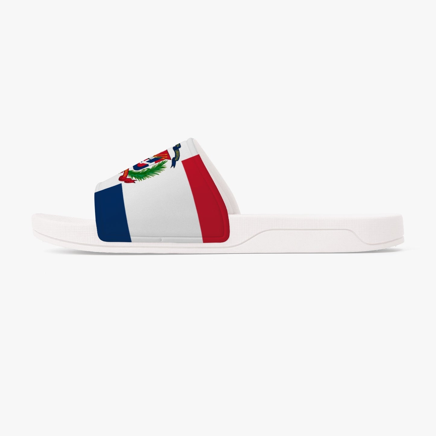Dominican Flag Slides (White Sole) - Men's & Women's