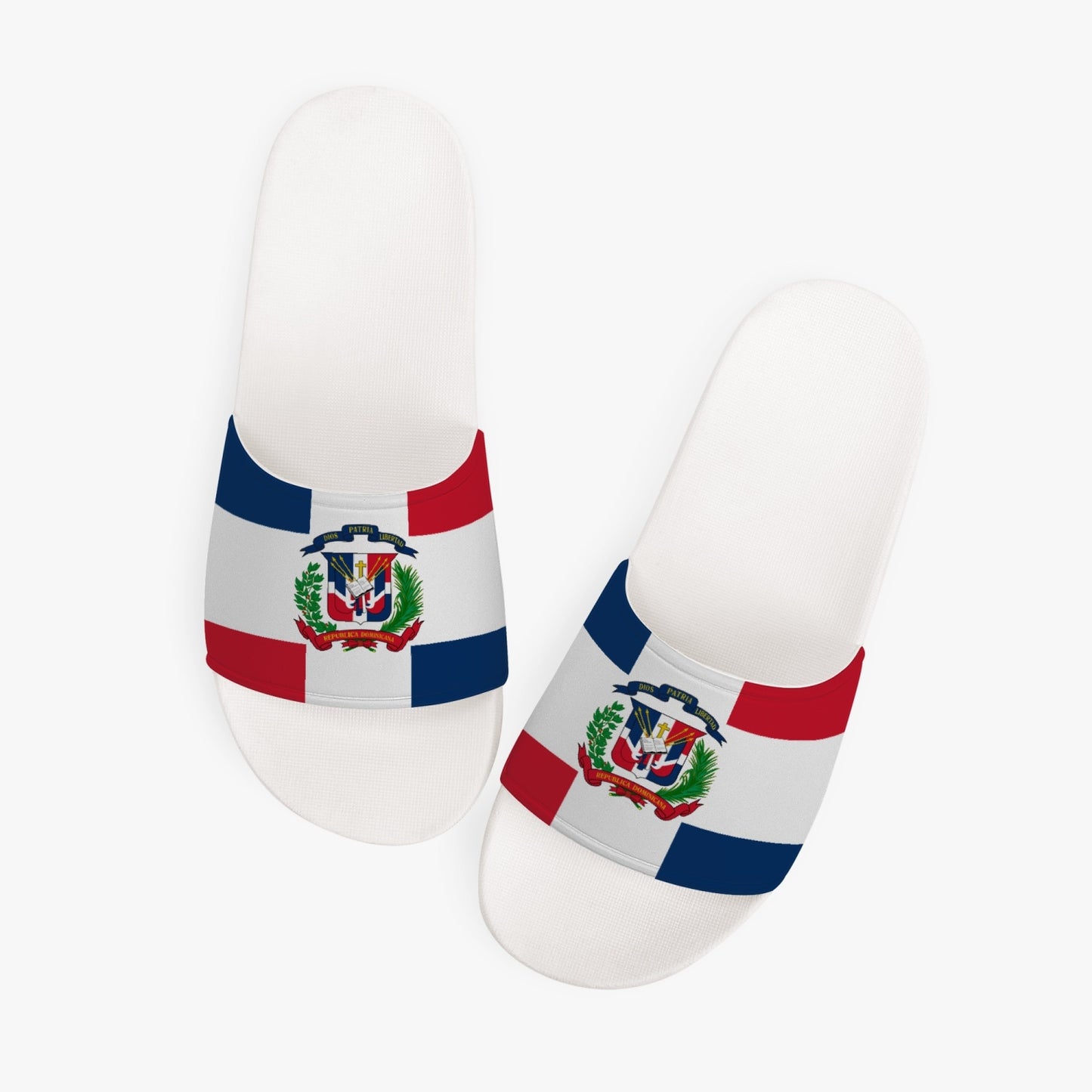 Dominican Flag Slides (White Sole) - Men's & Women's