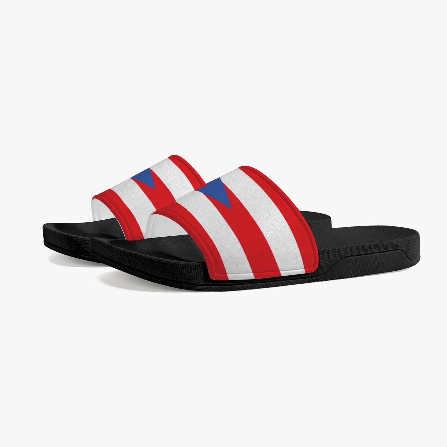 Puerto Rico Flag Slides (Black Sole) - Men's & Women's