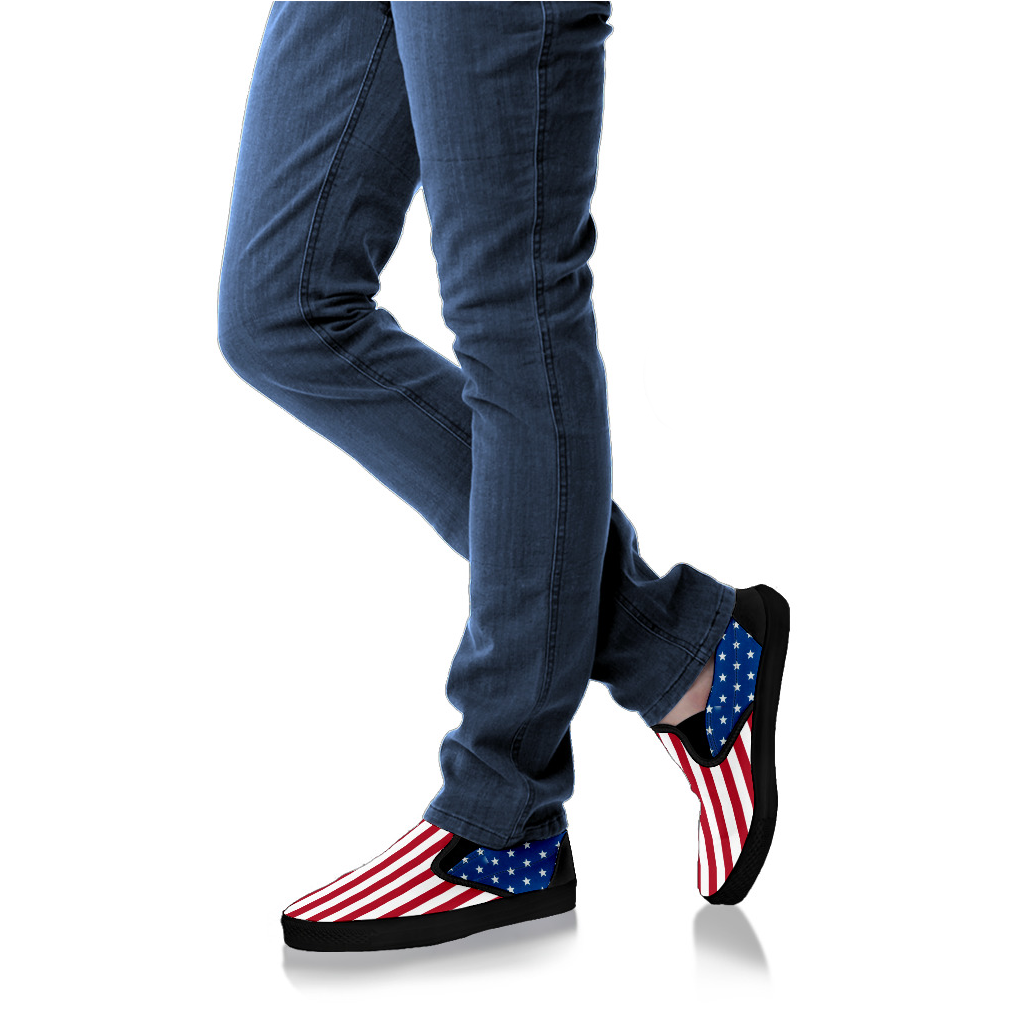 American Flag Canvas Slip-Ons - Men's & Women's