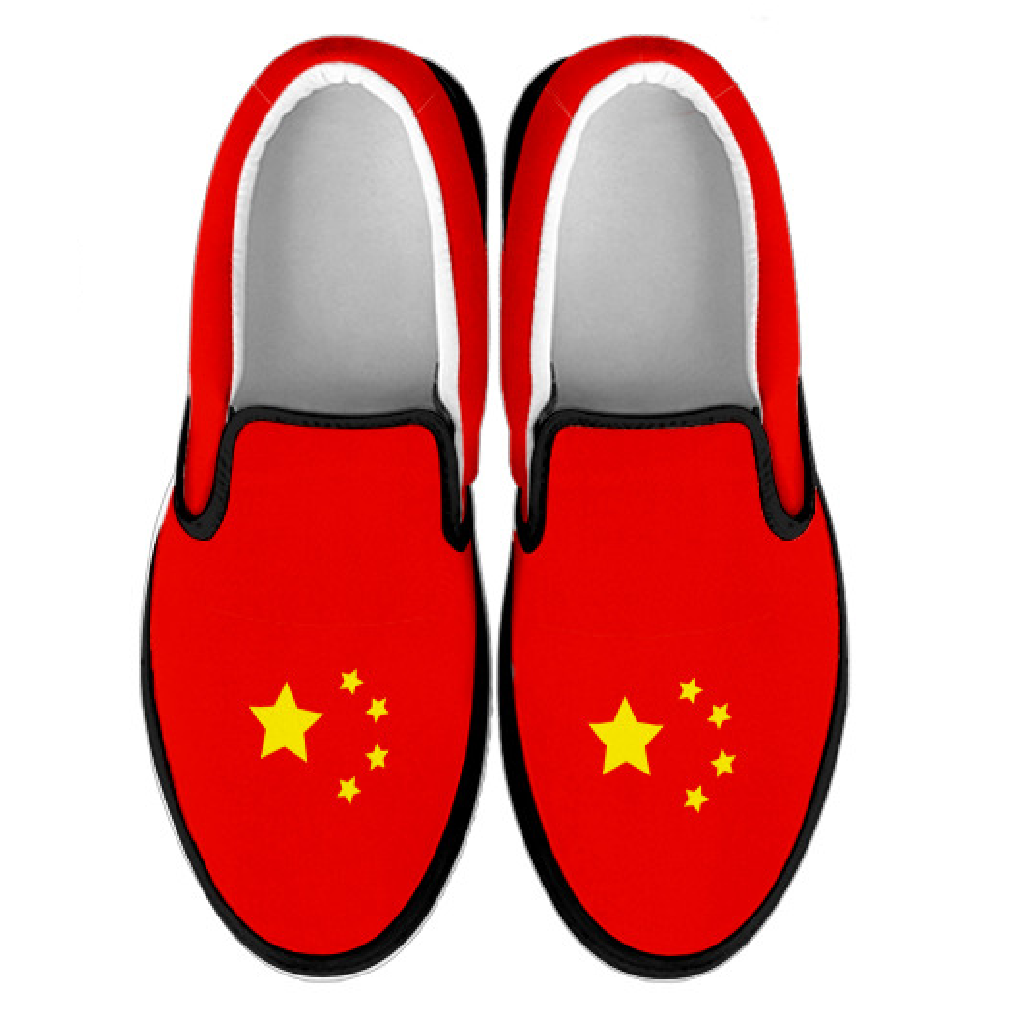China Flag Canvas Slip-Ons - Men's & Women's