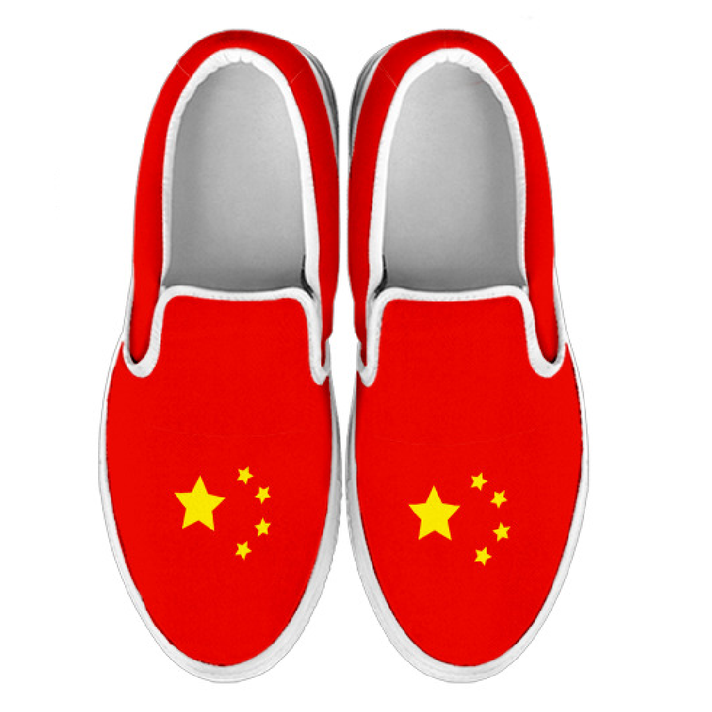China Flag Canvas Slip-Ons - Men's & Women's