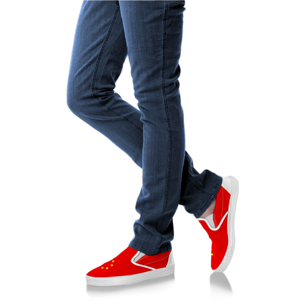 China Flag Canvas Slip-Ons - Men's & Women's