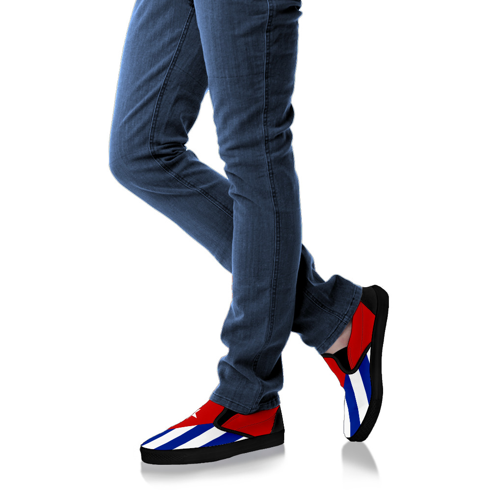 Cuba Flag Canvas Slip-Ons - Men's & Women's