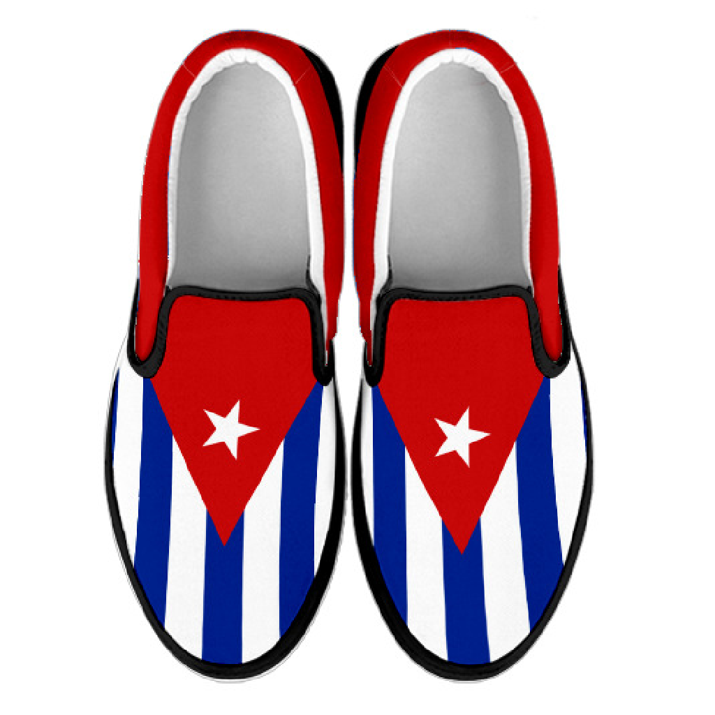 Cuba Flag Canvas Slip-Ons - Men's & Women's