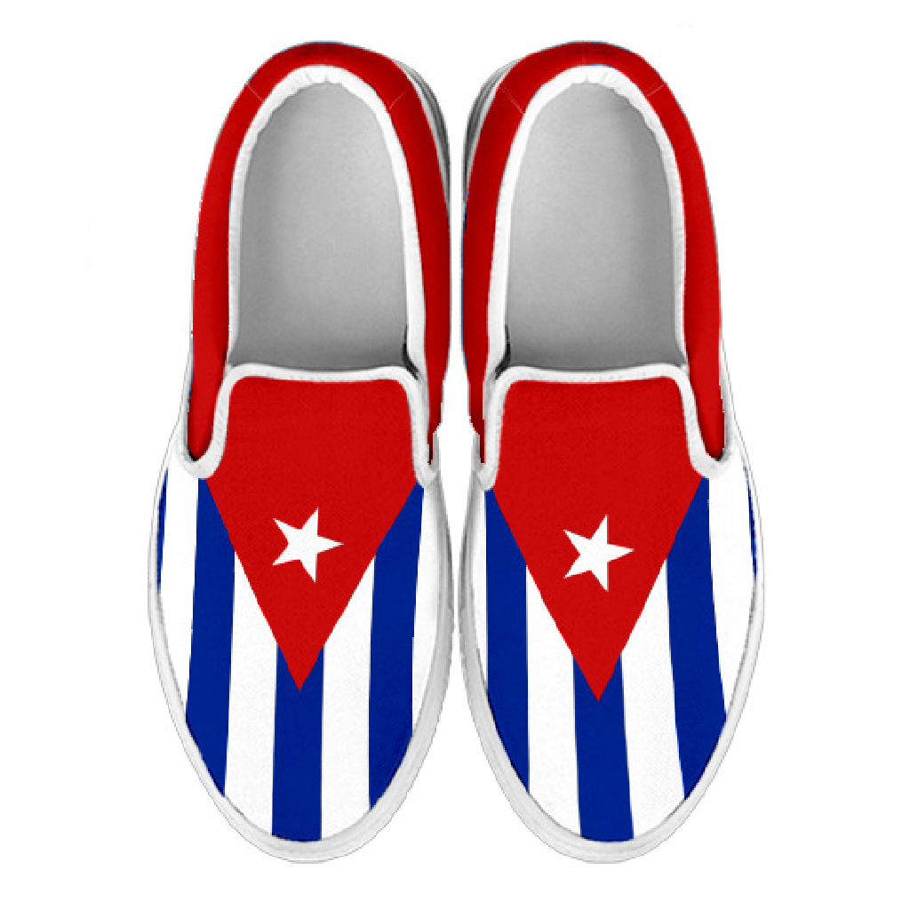 Cuba Flag Canvas Slip-Ons - Men's & Women's