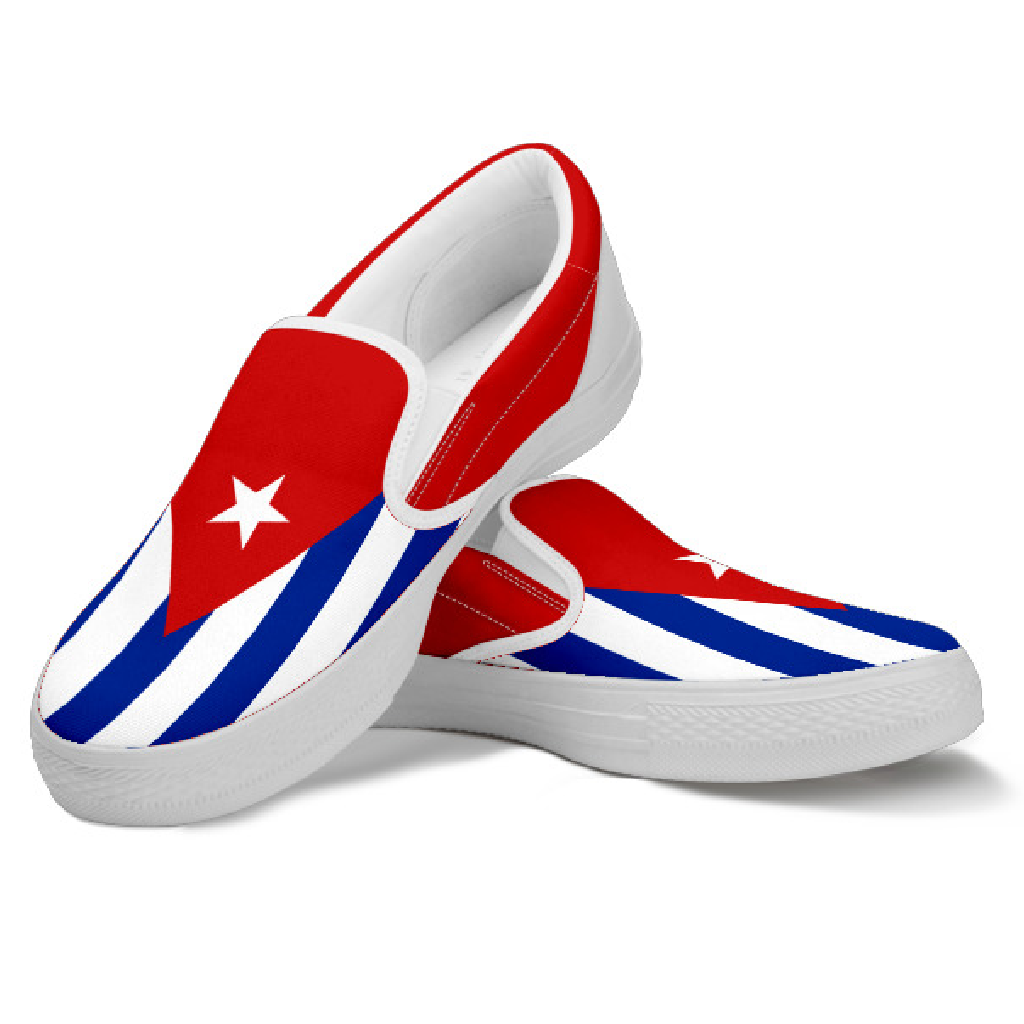 Cuba Flag Canvas Slip-Ons - Men's & Women's