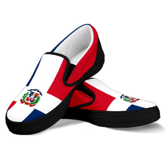 Dominican Flag Canvas Slip-Ons - Men's & Women's