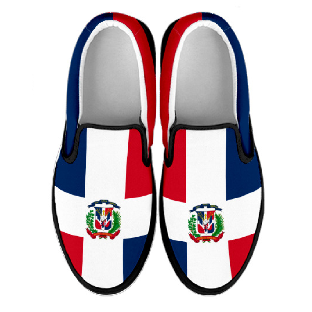 Dominican Flag Canvas Slip-Ons - Men's & Women's