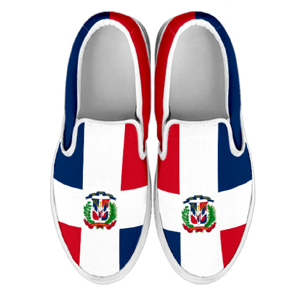 Dominican Flag Canvas Slip-Ons - Men's & Women's