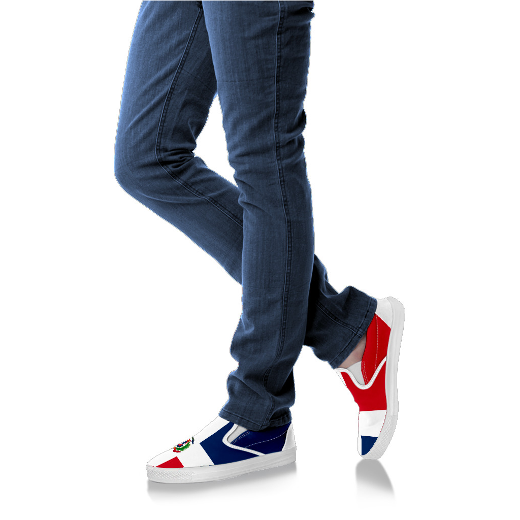 Dominican Flag Canvas Slip-Ons - Men's & Women's