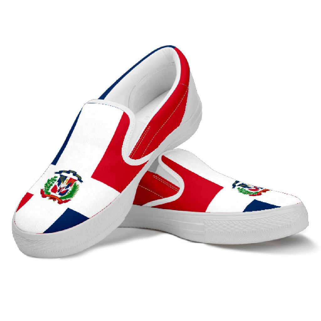 Dominican Flag Canvas Slip-Ons - Men's & Women's