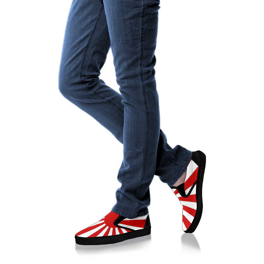Japan's Rising Sun Canvas Slip-Ons - Men's & Women's