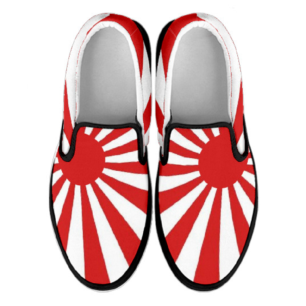 Japan's Rising Sun Canvas Slip-Ons - Men's & Women's