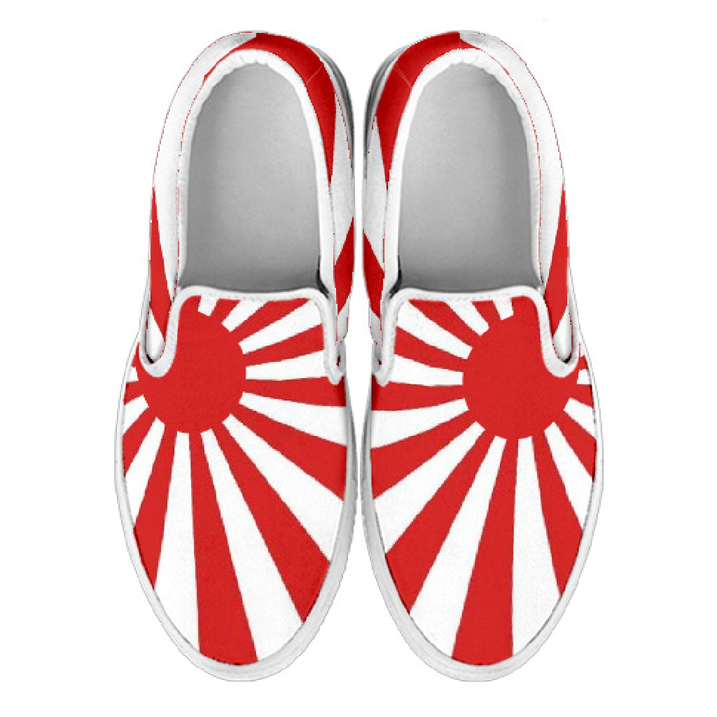 Japan's Rising Sun Canvas Slip-Ons - Men's & Women's