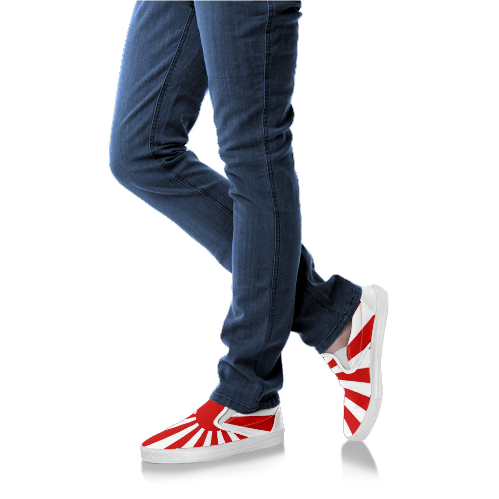 Japan's Rising Sun Canvas Slip-Ons - Men's & Women's