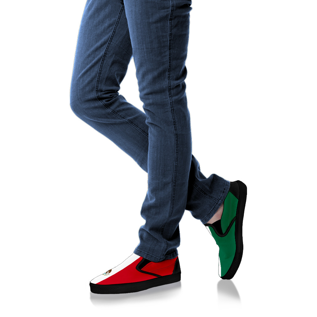 Mexico Flag Canvas Slip-Ons - Men's & Women's