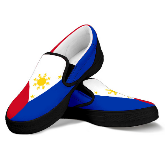 Philippines Flag Canvas Slip-Ons - Men's & Women's
