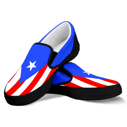 Puerto Rico Flag Canvas Slip-Ons - Men's & Women's