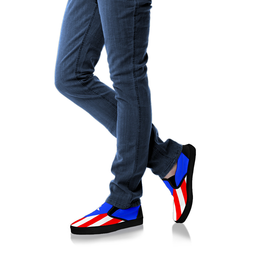 Puerto Rico Flag Canvas Slip-Ons - Men's & Women's