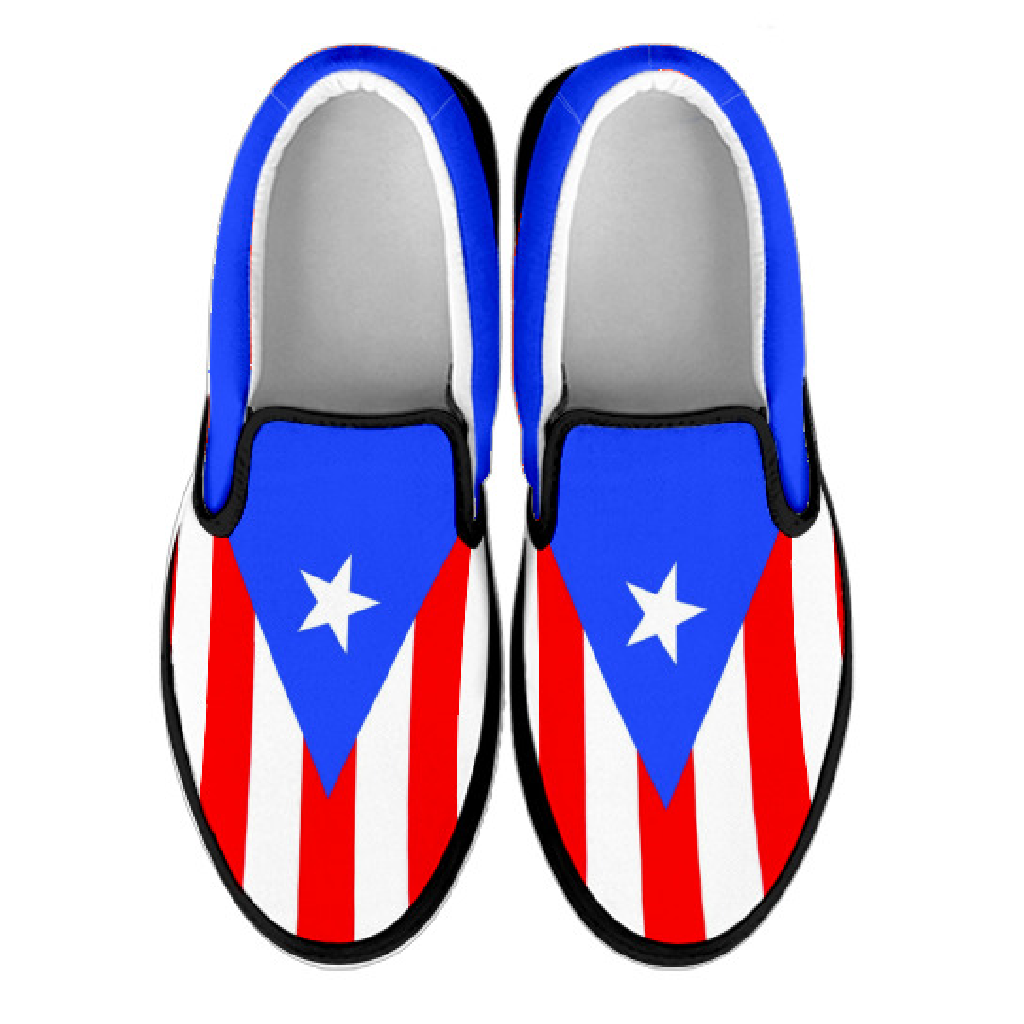 Puerto Rico Flag Canvas Slip-Ons - Men's & Women's