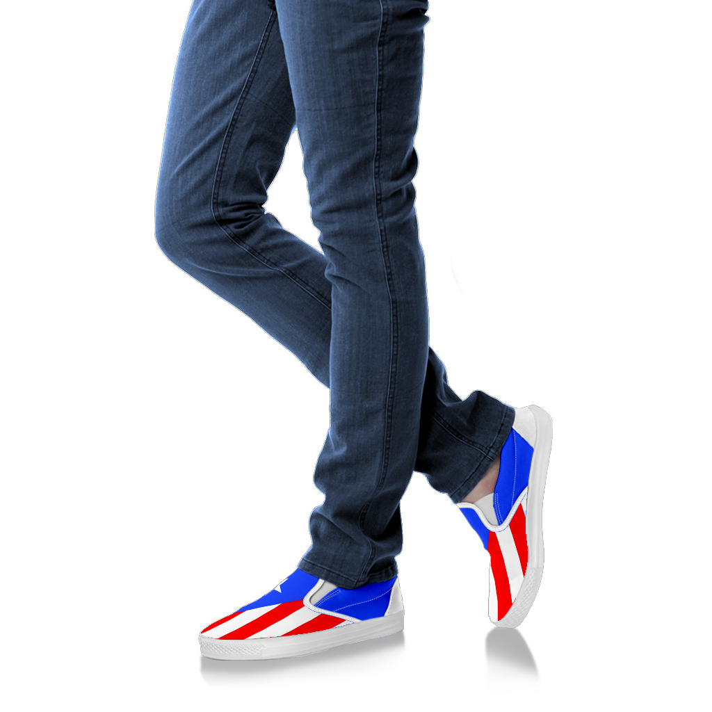 Puerto Rico Flag Canvas Slip-Ons - Men's & Women's