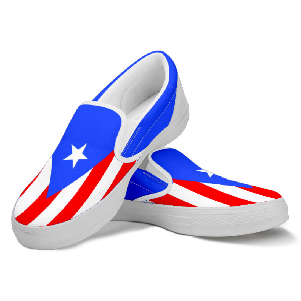 Puerto Rico Flag Canvas Slip-Ons - Men's & Women's