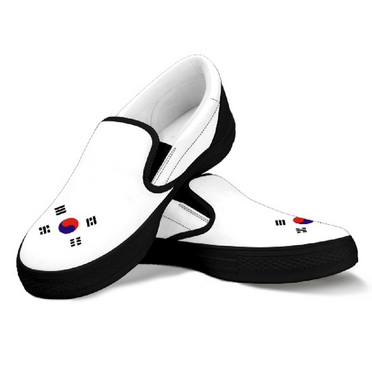 South Korea Flag Canvas Slip-Ons - Men's & Women's
