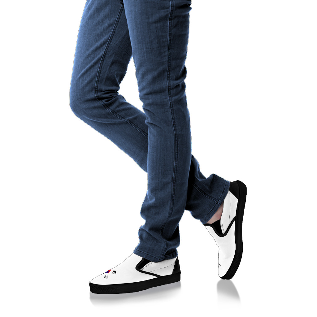 South Korea Flag Canvas Slip-Ons - Men's & Women's